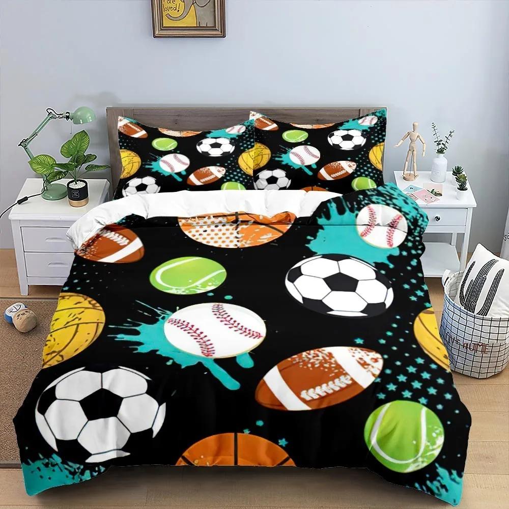 Cool Football Soccer 3D Bedding Set Duvet Cover Pillowcases Comforter Bed Linen Room Decor For Boys Gift Twin Queen King Size