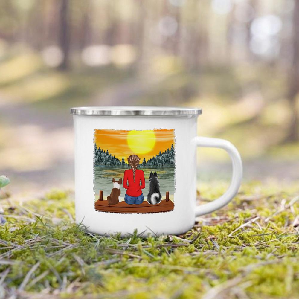 Персонализированная именная эмалевая кружка, индивидуальный подарок любителям собак, мамам, родителям собак, чашка для чая, кружки для чая и молока, праздничные лучшие подарки