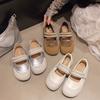 Korean Version of French Flat-bottomed Silver Mary Jane Shoes Women's 2025 Summer New Beautiful Skirt Small Leather Shoes Single Shoes