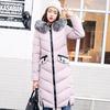 Women Winter Hooded Down Cotton Padded Parka Jacket Coat Long Big Fur Collar Full Sleeve Slim Zipper Pocket Thick Warm Solid Color