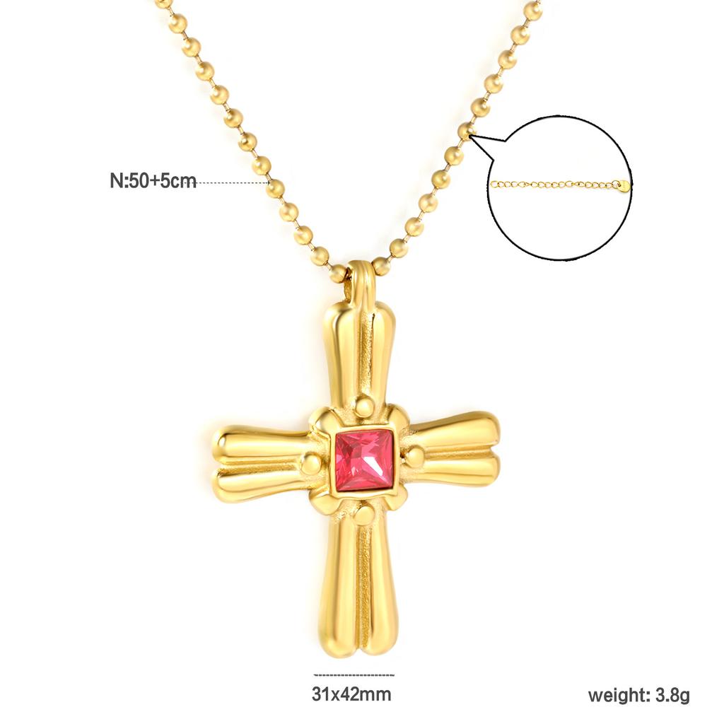 Zircon Cross Pendant Necklace Light Luxury Fashion Jewelry Gift for Women Delicate Collarbone Chain