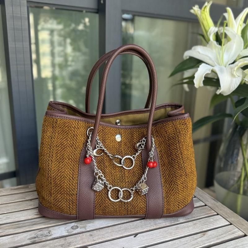 2026 Vintage Canvas Tote Bag With Leather Trim Medium Size Shoulder Handbag Daily Commute