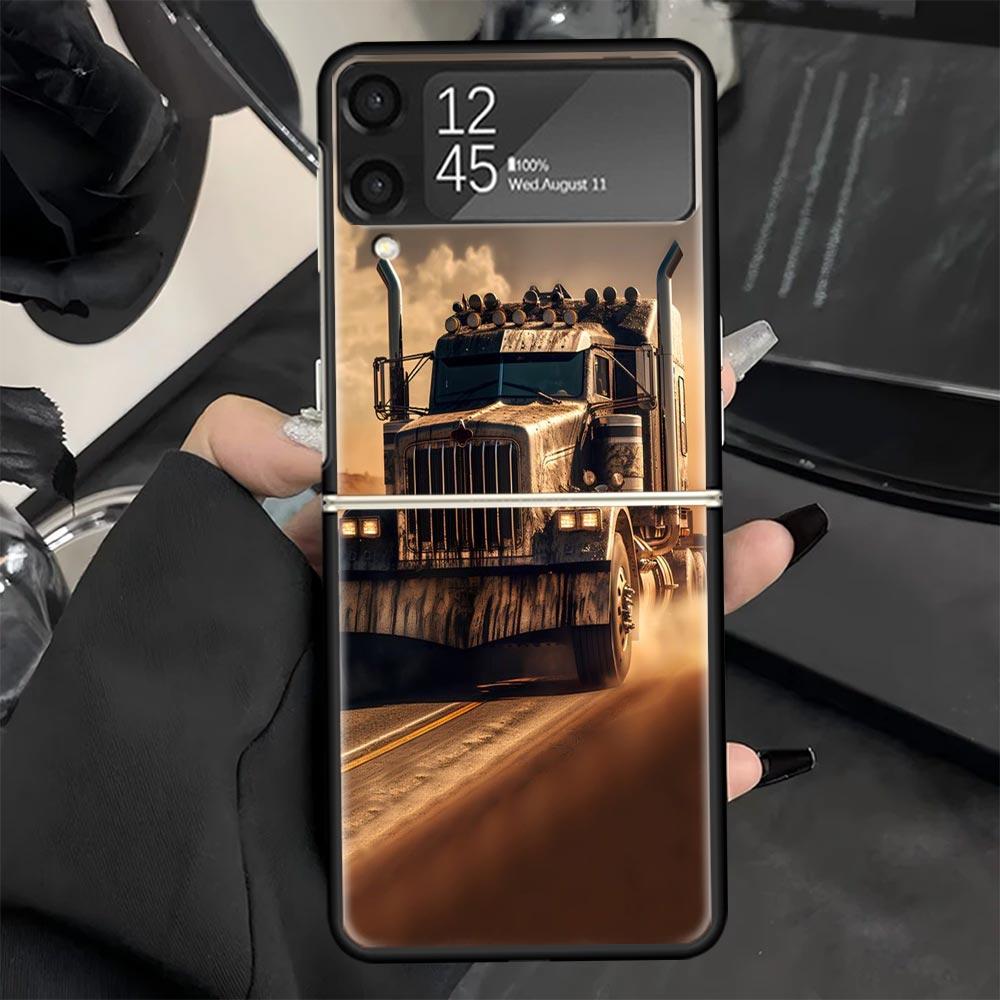Чехол для телефона Trucks SA-AB для Samsung Galaxy Z Flip 7 6 5 4 3 5G Черный чехол ZFlip7 ZFlip6 ZFlip5 ZFlip4 ZFlip3 Fundas