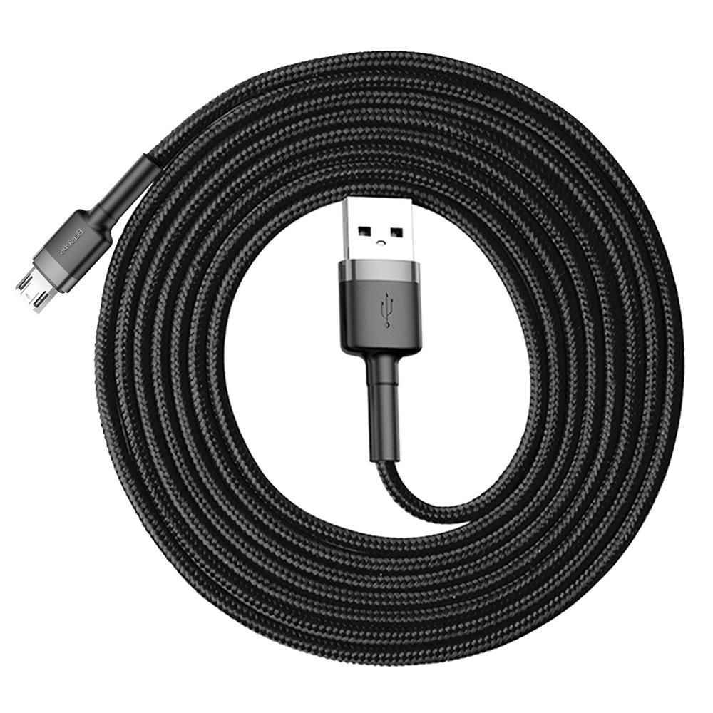 Baseus Cafule Series USB-A to Micro USB Cable 1.5A, 2m - Black/Grey
