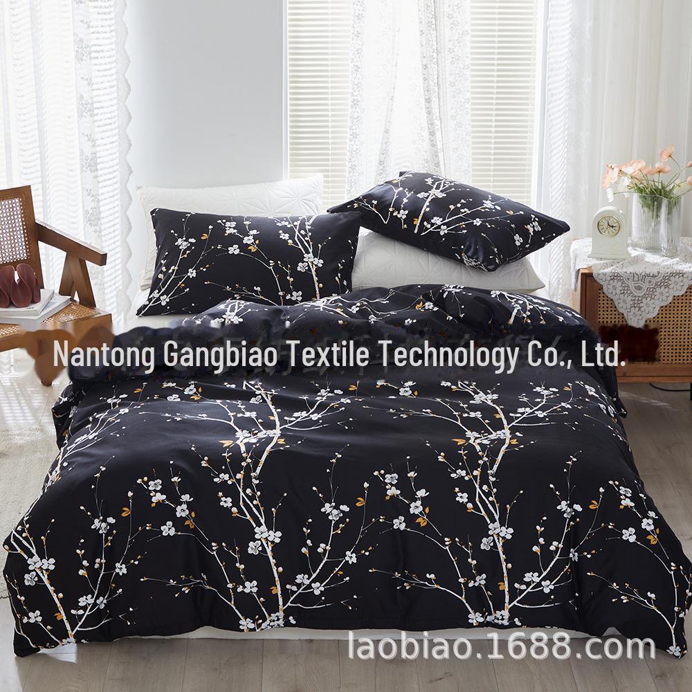 European and American Floral Print Candy Color Bedding Set - 3 Pieces