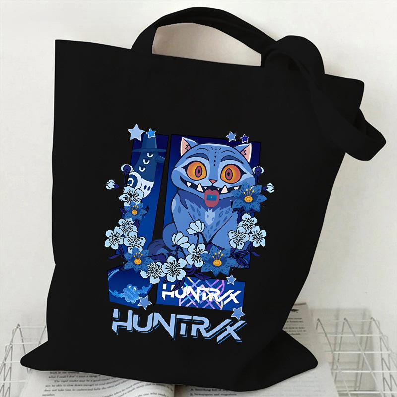 KPOP Группа Охотников на Демонов Холщовая сумка с принтом тигра Сумка через плечо для студентов Повседневная сумка-тоут для покупок