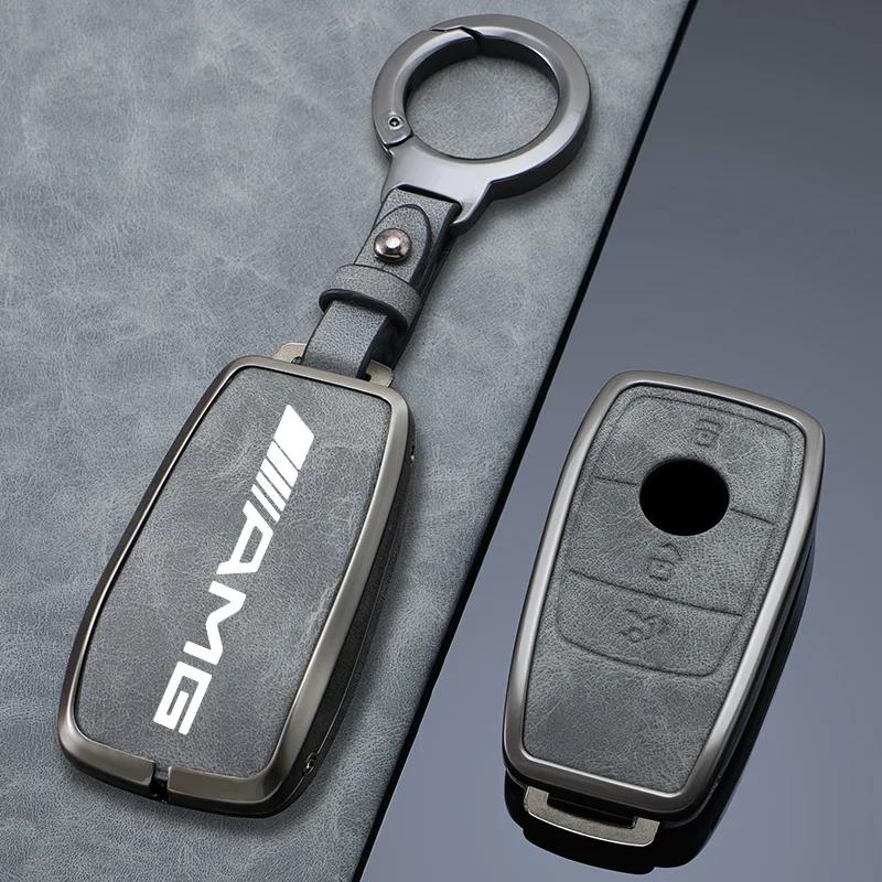 2025 New Zinc Alloy Leather Car Remote Key Case Fob Cover for Mercedes Benz AMG A C E S G GLS CLA Class W213 W203 W211 W205 W177