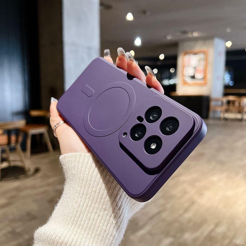 Простой однотонный матовый чехол с магнитной фиксацией Magsafe подходит для мобильного телефона Xiaomi Mi 14, всесторонний 15pro, противоударный, для Xiaomi 13pro