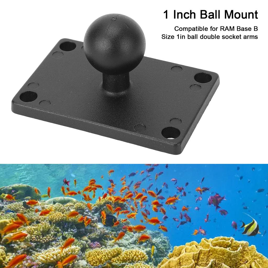 1 Inch Ball Mount Universal Aluminum Alloy AMPS Square Plate with AMPS Hole for RAM Mounts B Size Ball Double Socket Arms