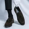 Мужские повседневные кожаные туфли для ходьбы, деловые, нескользящие, с мягкой подошвой, рабочие лоферы, кисточки, заостренный носок, плоская подошва, кроссовки для отдыха на природе