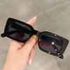 Vintage Small Frame Gradient Leopard Sun Glasses Shades Square Sunglasses Rectangle