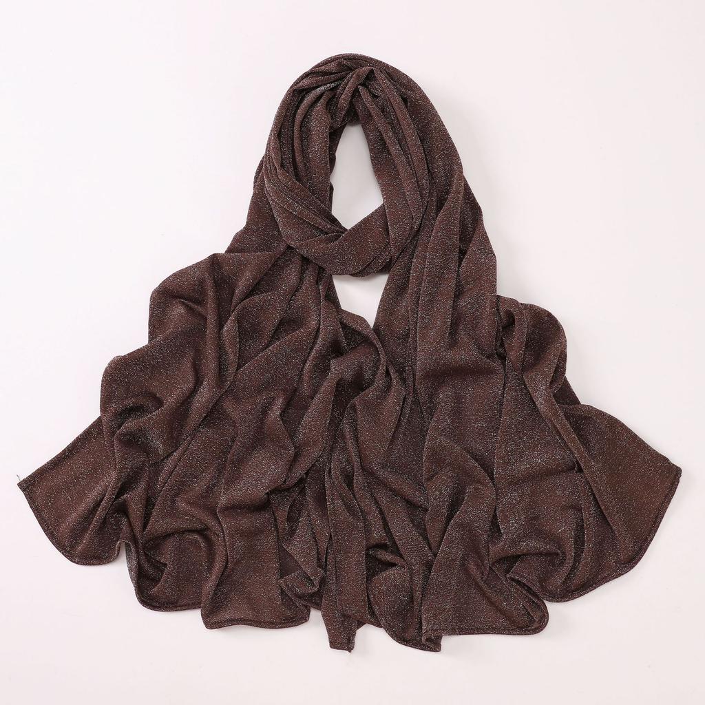 New Glitter Cotton Jersey Hijab Scarf For Woman Muslim Hijabs Fashion Shinny Shawl Islamic Turban Elasticity Stretch Headscarf
