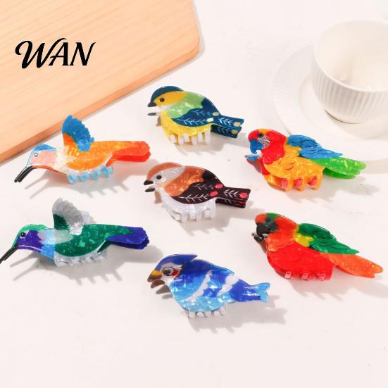 Bird Shaped Clip Colorful Hair Claw Strong Hold Non Slip Parrot Sparrow Design Clips Hummingbird Shape Clamp Accessories for Women Girls Lightweight