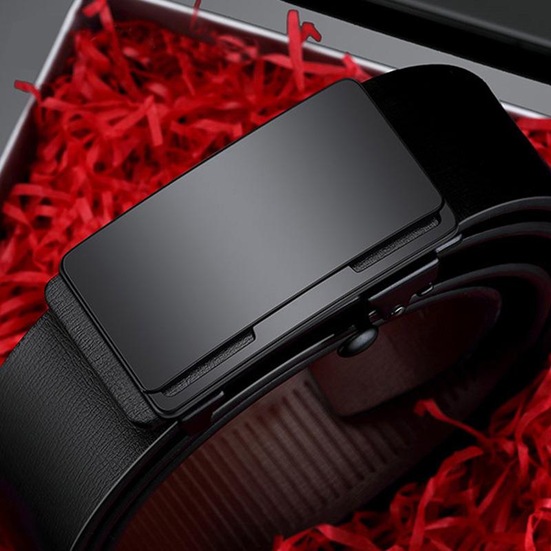 Men's Genuine Leather Automatic Buckle Business Simple Middle Aged and Young Cowhide Belt Men's Young Casual Pants Belt