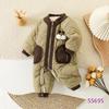Autumn-Winter Baby Boys' Fleece & Cotton Long Sleeve Jumpsuit