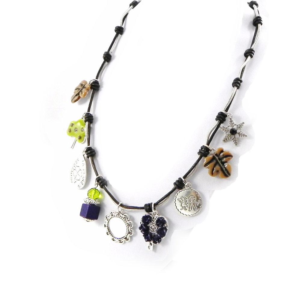Les Trésors De Lily [H9868] - Дизайнерское колье «Мать-природа» фиолетово-зеленый