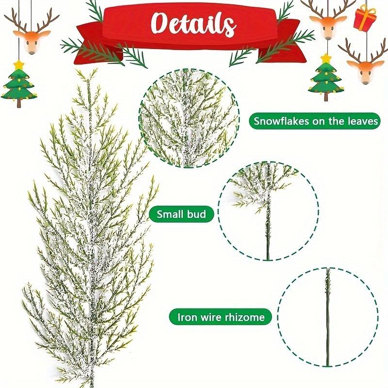 24-Pack Artificial Pine Needle Branches -Faux Green Cedar Sprigs for DIY Garlands, Home Garden Decor