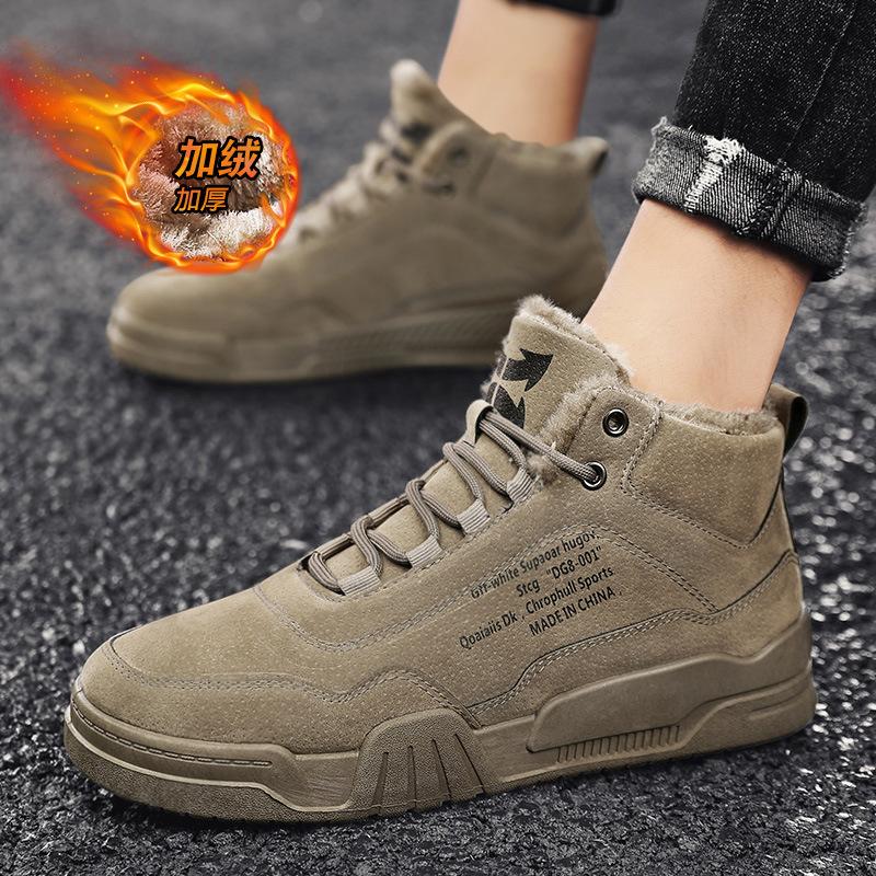 Мужские хлопковые туфли с толстой подошвой, дышащие, удобные, износостойкие, сохраняющие тепло, бархатные, защищающие от холода, балетки Sh