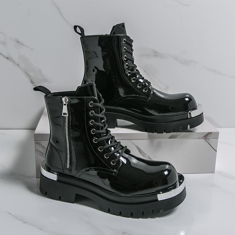 Зимние мужские деловые ботинки челси черные мужские на толстой подошве противоскользящие на шнуровке деловые мотоботы рабочие ботинки размеры 38-46