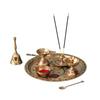 Набор для пуджи (5 предметов), Brass Meenakari Pooja Thali Set,  Nestroots