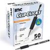 Inc. ClipClicks Retractable Ballpoint Pens - Bulk 1.0-mm Medium-Point Pen Set With Comfort Grip for School, Office, Writing, and Journaling, 50