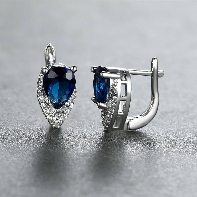 2022 New Geometric Teardrop Cut Green Stone Earrings Temperament Long Drop Trendy Female Earrings