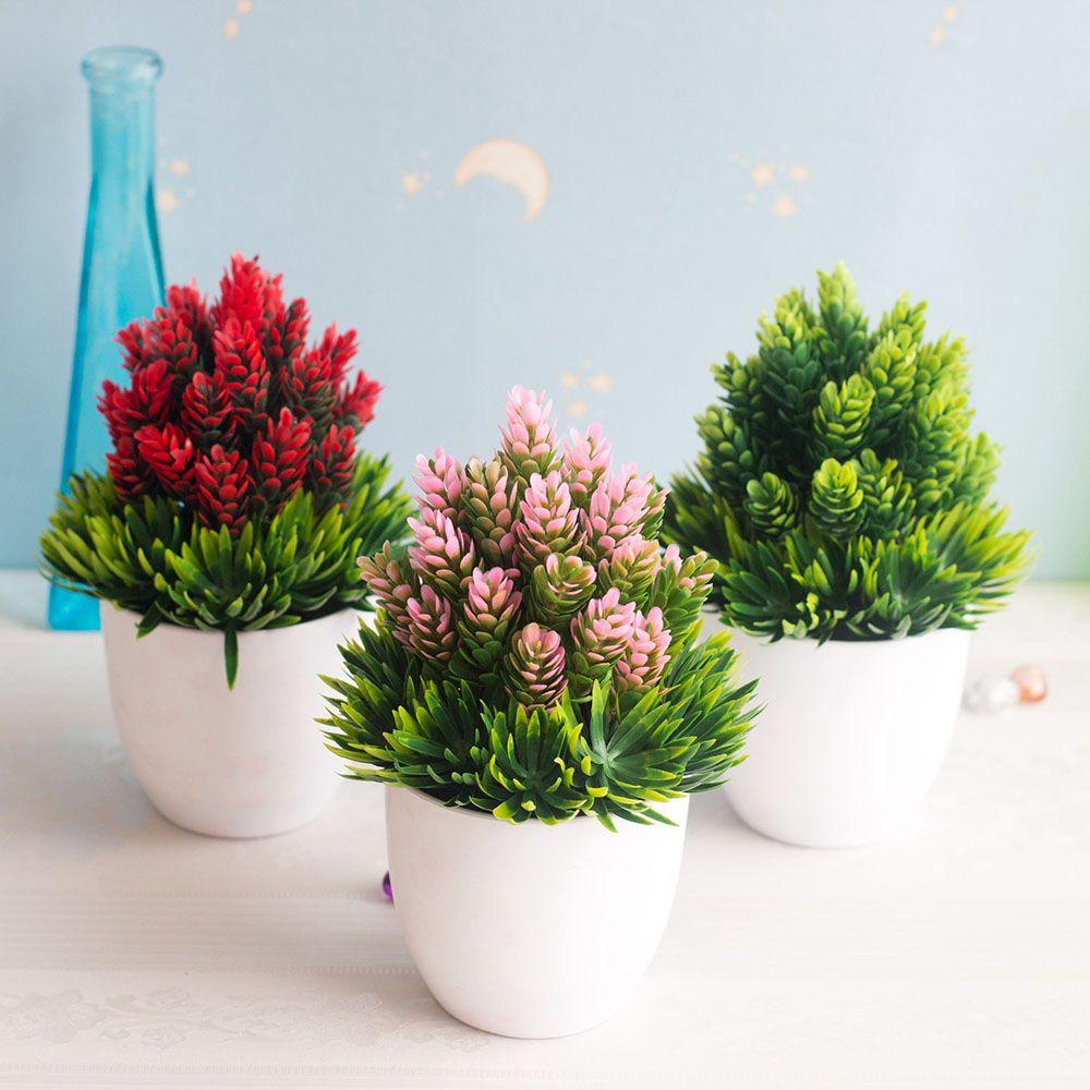 1 SET Wedding Christmas Home Decor Plastic Plant Simulation Bonsai Artificial Flower Fake Potted