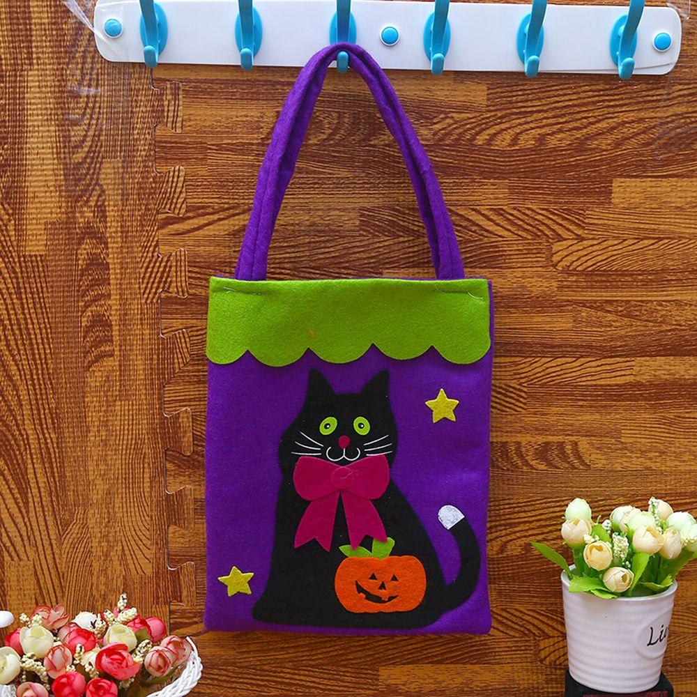 Halloween Decoration Props Trick Or Treat Non-woven Bag Gift Pouch Tote Bag Halloween Candy Bag