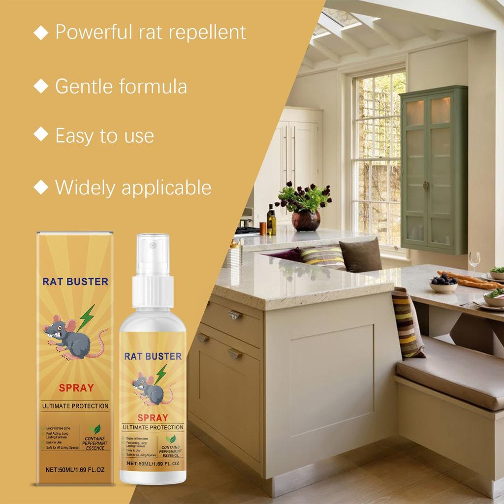 Спрей от крыс на растительной основе Мощный спрей от грызунов, 50 мл