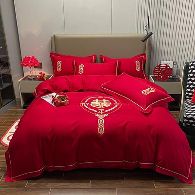 Хлопковая свадебная простыня из четырех предметов, праздничная простыня, пододеяльник из чистого хлопка, свадебная простыня, новая свадебная красная свадебная комната, постельное белье