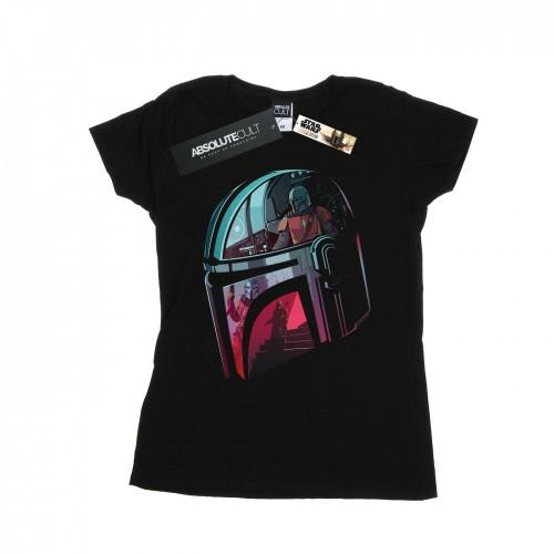 Star Wars Womens/Ladies The Mandalorian Mandalore Helmet Reflection Cotton T-Shirt