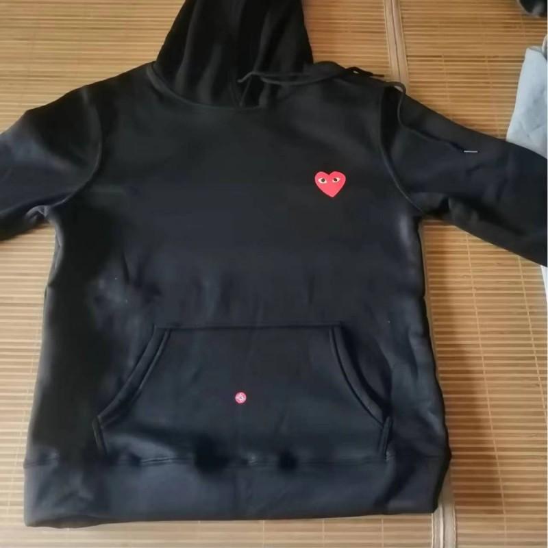 Womens Plus Size Hooded Sweatshirt Fleece Lined Heart Print Casual Sportswear Couples Winter