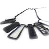 [J4233] — Черное дизайнерское колье «Quadrillage»