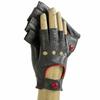 ACABA Bikolore Driving Gloves, HB MITAINE BICOLORE Lamb Leather, Made In Italy, Half Finger