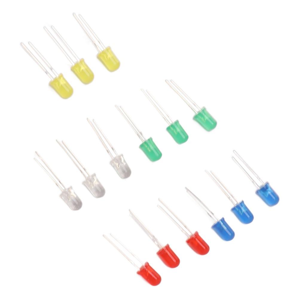 100PCS 5 Color Light Emitting Diodes ABS LED Diode Lights 5mm LED Diodes DIY Science Project