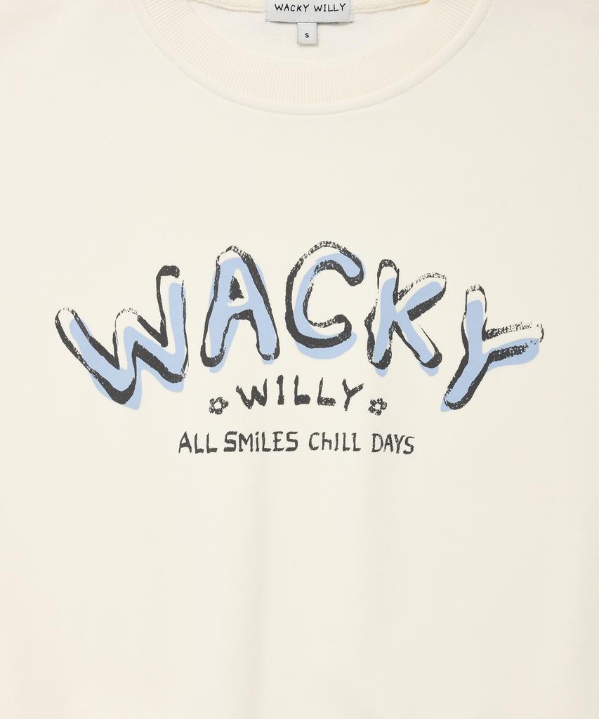 WACKY WILLY Женский укороченный свитшот с типографикой Кремовый