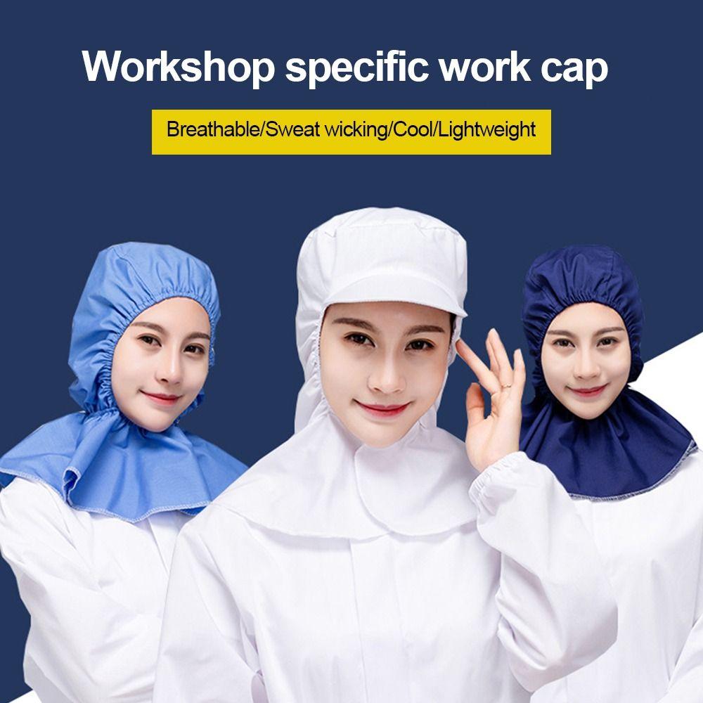 Breathable Dust-free Shawl Hat Solid Color Work Hat New Labor Protection Hat  Workshop