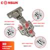 Stainless Steel 304 Hydraulic Buffer Soft Close Full Coverage 0 Crank Wardrobe Kitchen Cabinet Furniture Cabinet Hinge