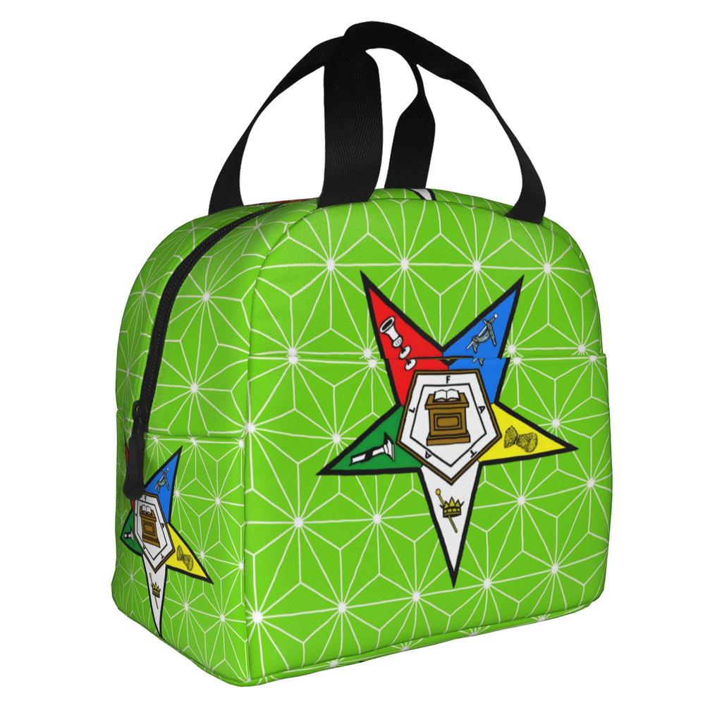 Order Of The Eastern Star Logo Thermal Insulated Lunch Bags Women Portable Lunch Container for School Multifunction Food Box