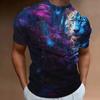 Animal T-Shirts For Mens 3D Leopard Print Short Sleeve Tops Fashion Personality T Shirt Loose Oversized Tee Shirt Men Clothing