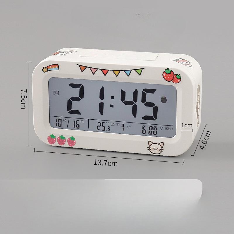 Умный электронный будильник для студентов, простой, милый, для спальни, общежития, многофункциональный, большой объем, беззвучный, прикроватный будильник