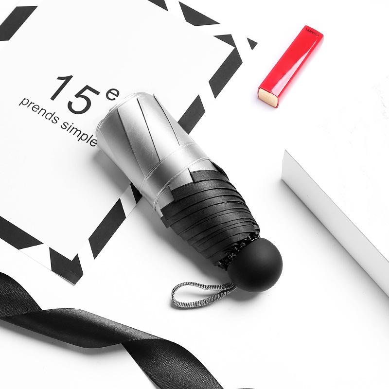 Титановое серебряное клейкое покрытие 50% скидка женский солнцезащитный зонт от солнца маленький свежий погода и дождь складной зонт зонт