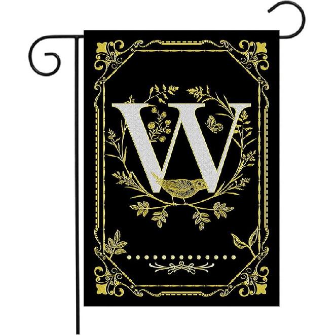 Monogram Q Garden Flag Initial Outdoor Flags Letter Q Flag for Front Yard Porch Lawn Outside Seasonal Garden Flags 12x18 Double Sided