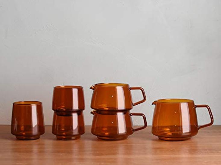 KINTO SEPIA Jug, 4 Cups, Amber, Microwave and Dishwasher Safe, with Graduations, 21749