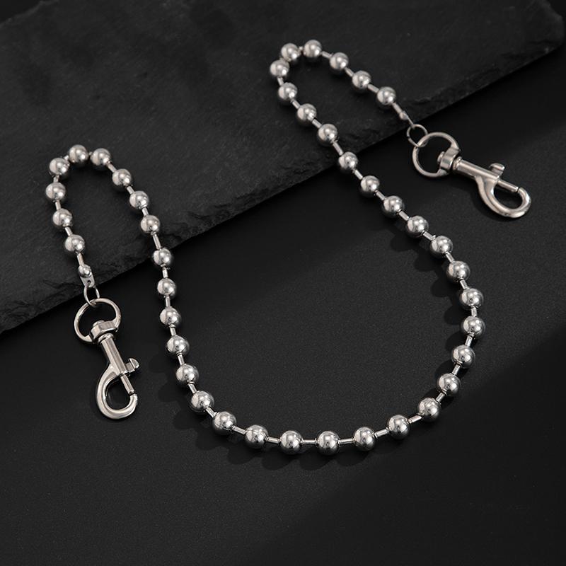 Punk Personalized Jeans Pants Chain For Men Minimalist Vintage Hip Hop Waist Chain Simple Round Beads Adjustable Waist Chain