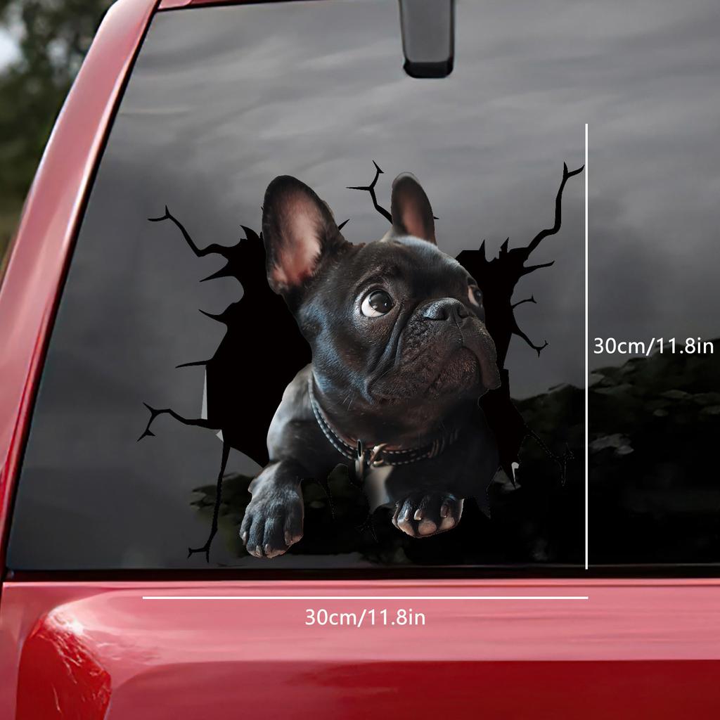 3D наклейка с трещиной для собаки, пластиковая наклейка из ПВХ, наклейка на окно автомобиля, забавные наклейки для ноутбука