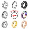 Anxiety Ring for Women Spinner Fidgets Rings Stainless Steel Rotate Freely Spinning Anti Stress Accessories Jewelry