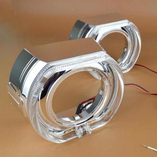 2шт 3-дюймовый автомобиль авто светодиодные фары указатель поворота проектор линзы кожухи маска