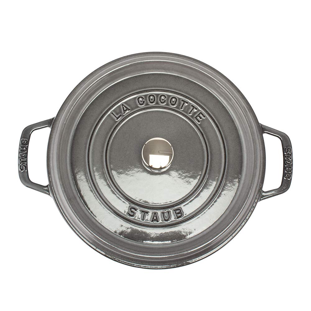 Staub Pico Cocotte Round 26cm Graphite Gray 1102618 Two Handed Pot Enamel Pot Rund Brater Graphite Gray Pico Cocotte Pot Stylish Cookware Kitchen