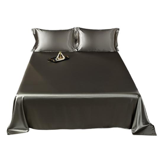 Yousheng Glossy Satin Sheets Solid Color Bed Sheet with 2 Pillowcases Cooling Wrinkle-Free Silky Smooth Sheets for Most Bed Sizes